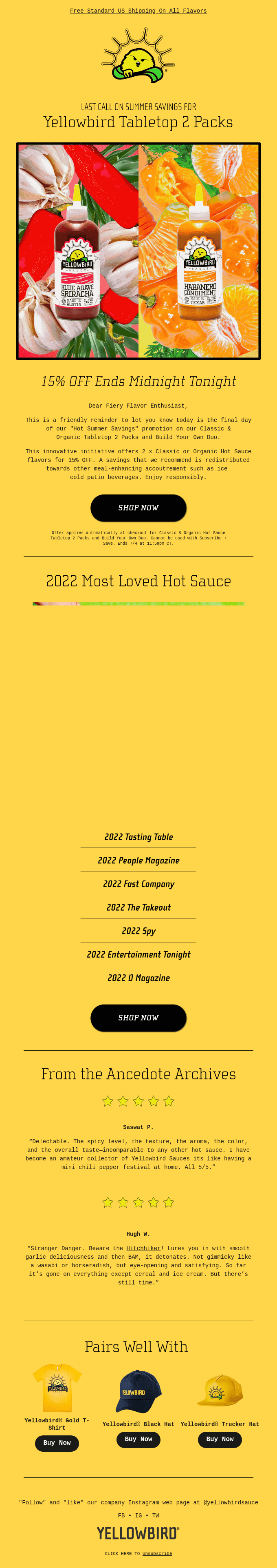 Last Call on Hot Sauce Savings ☀️