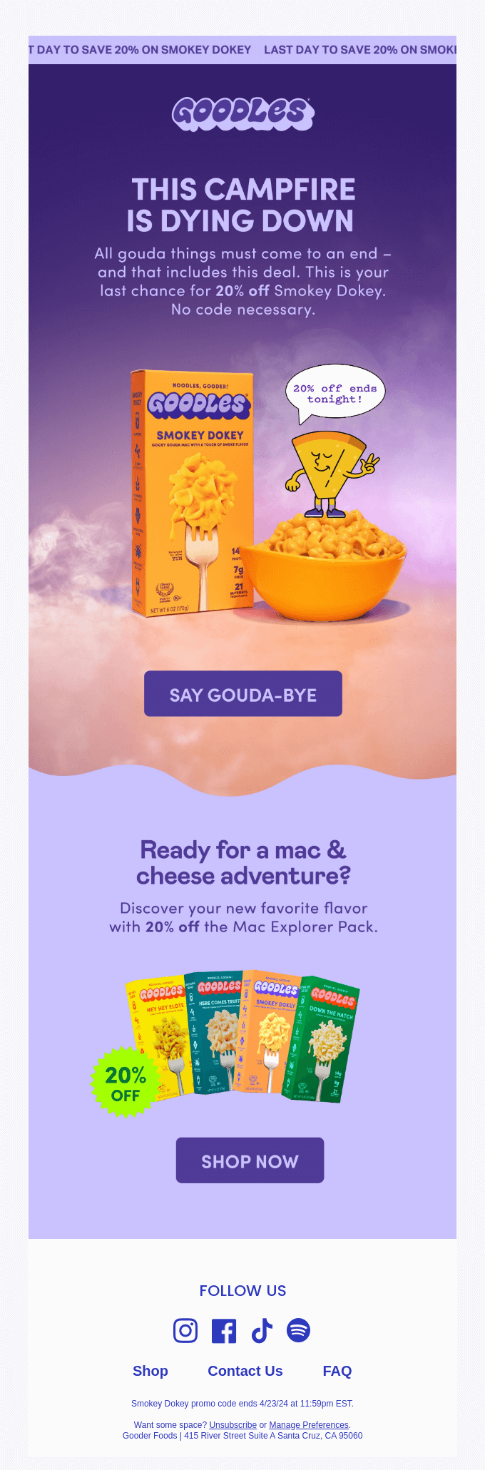 Last chance for 20% off Smokey Dokey