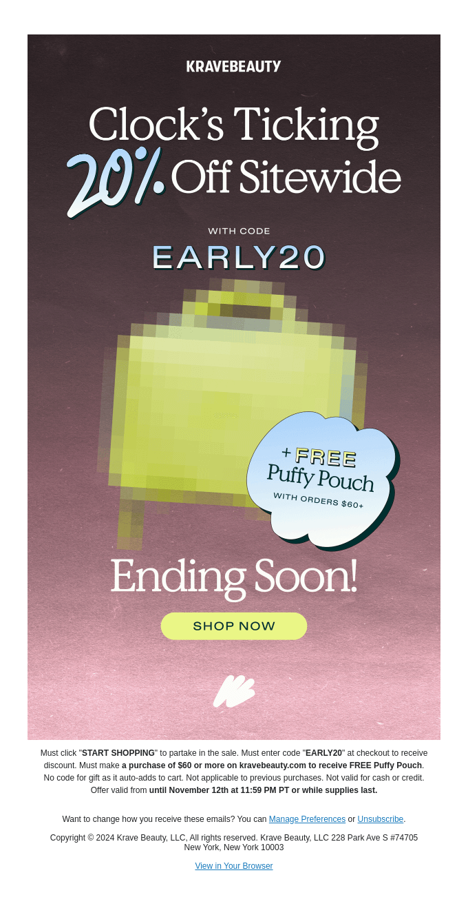 Last Chance for FREE Puffy Pouch