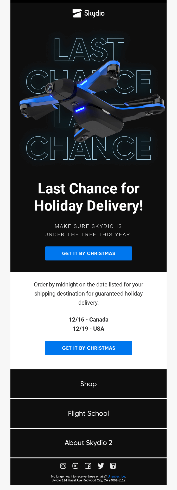 Last chance for Holiday Delivery!