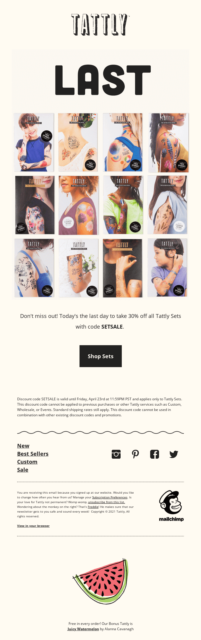 Last Chance to Save on Sets!