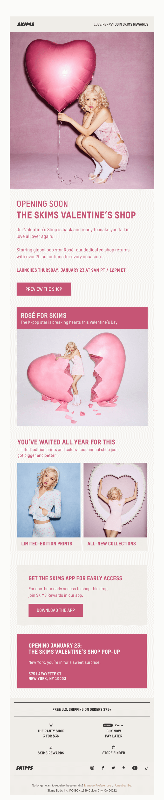 Launching Soon: The SKIMS Valentine’s Shop