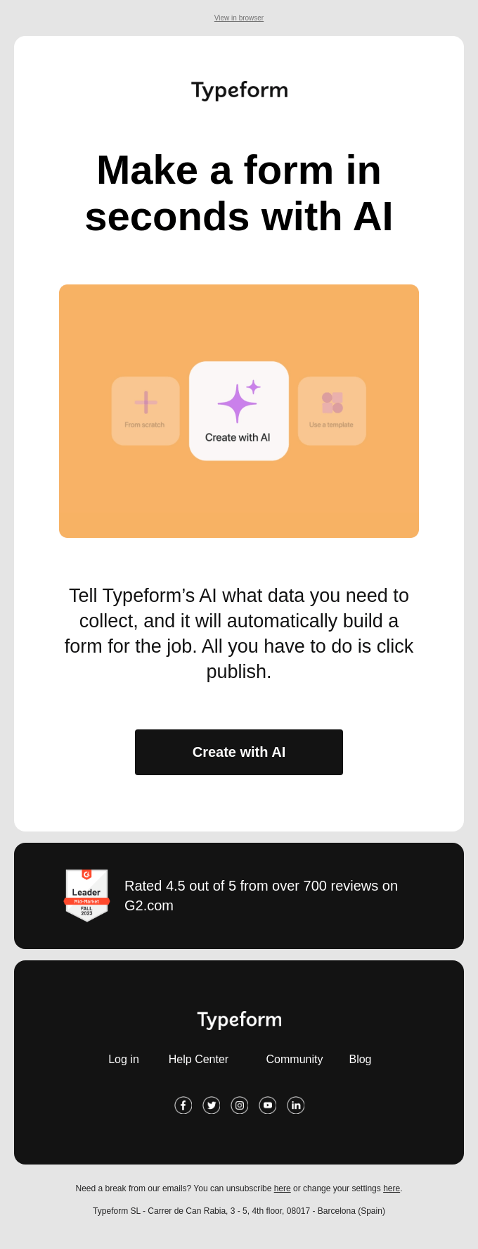 Let our AI build forms for you