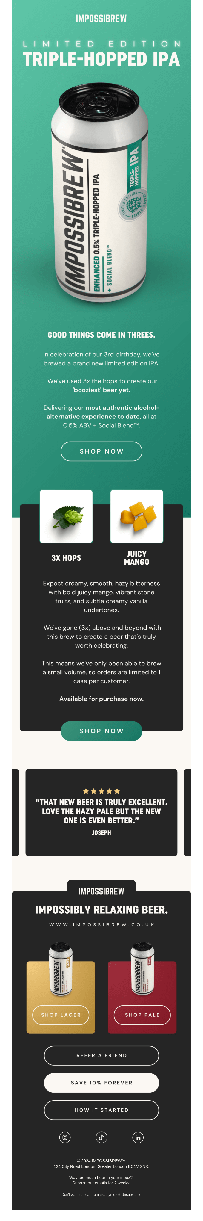 Limited Edition Beer - Triple Hopped IPA