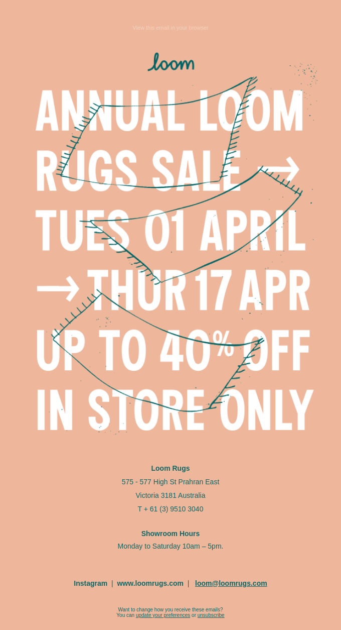Loom’s Annual Rug Sale Starts Tuesday!