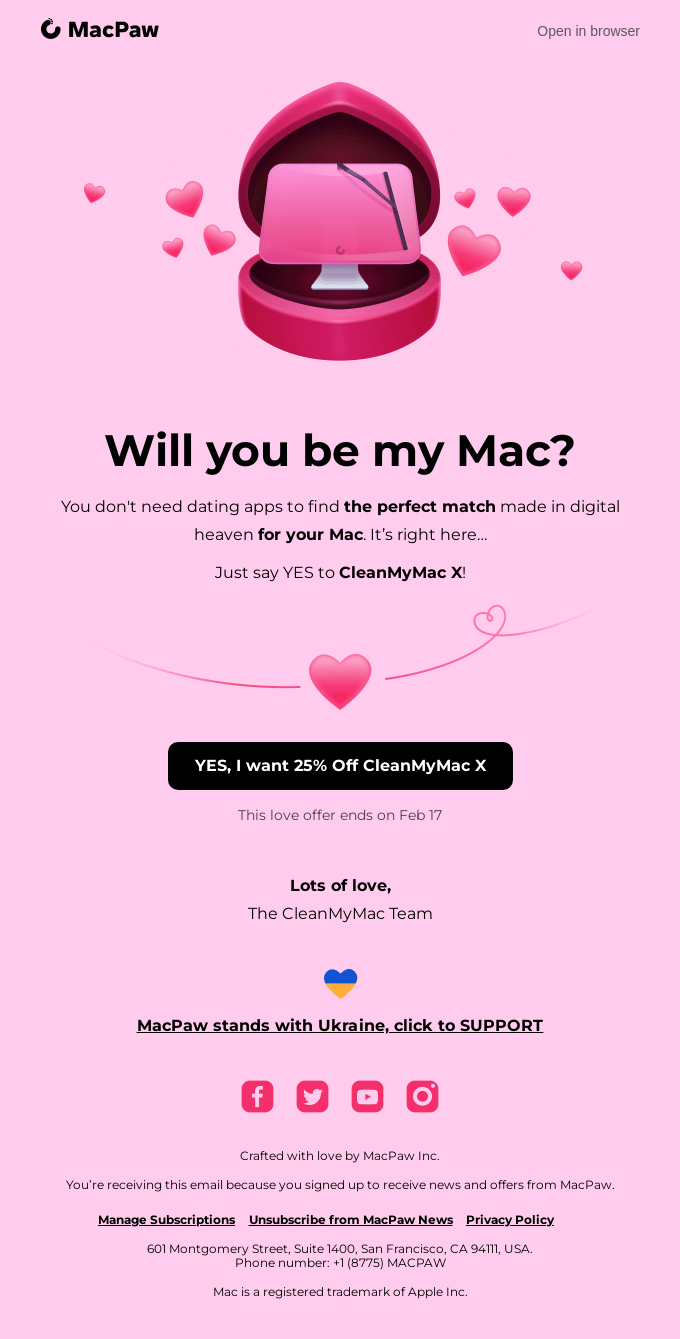 Mac is cleaner when you’re in love 💖