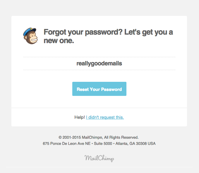 MailChimp Reset Password