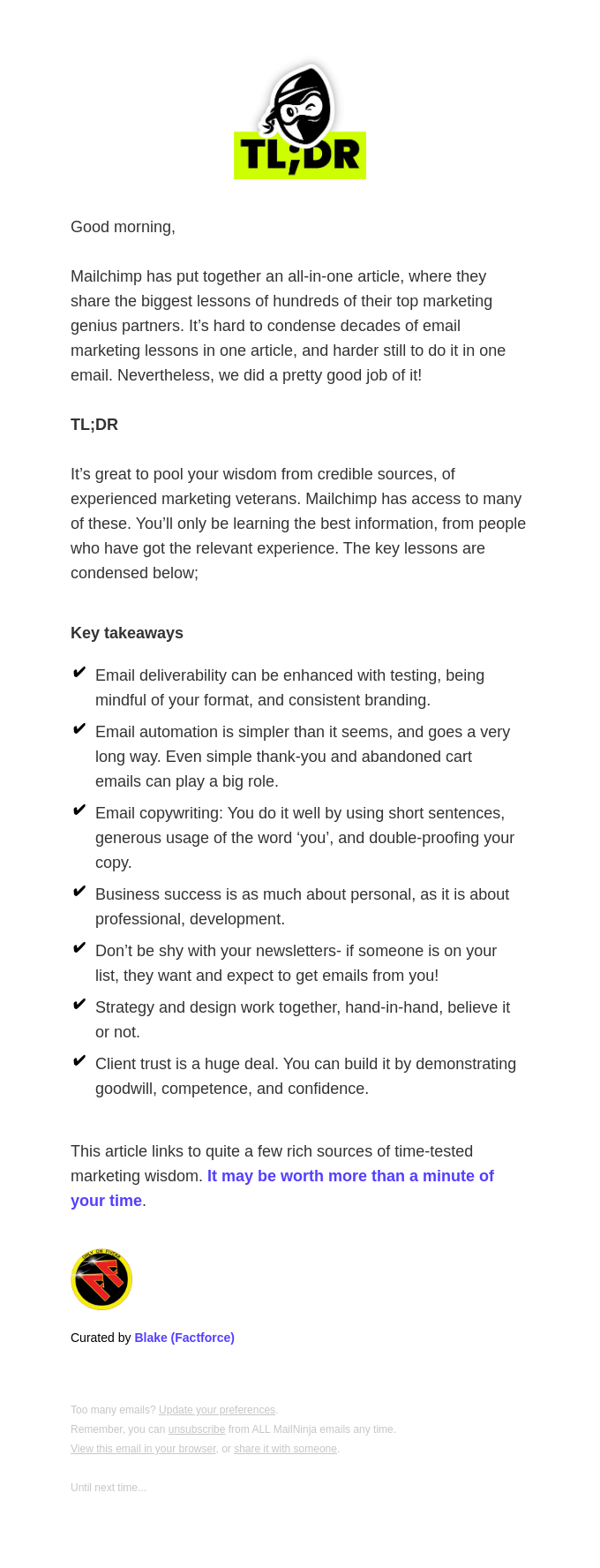 Mailchimp wisdom, direct from expert partners (like us!)