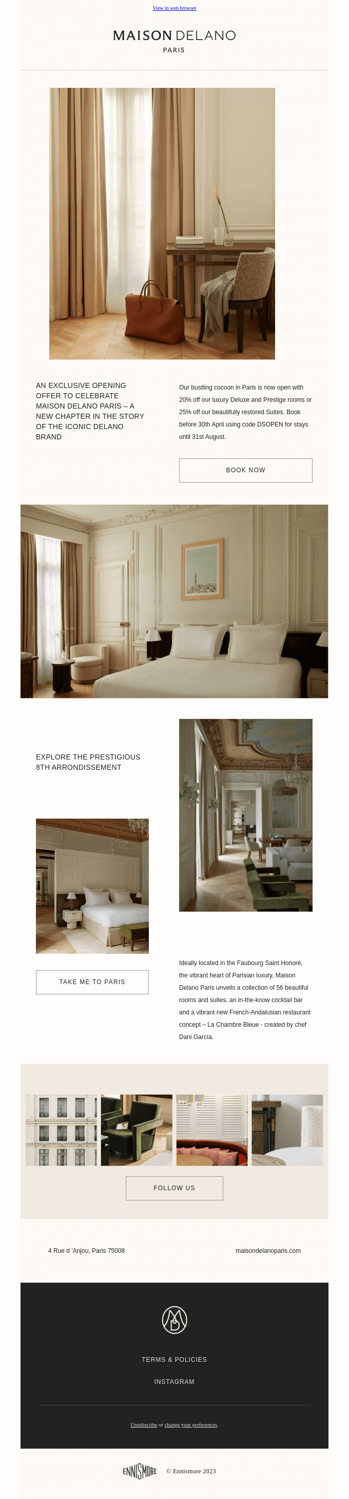 Maison Delano Paris is open - An exclusive offer for you