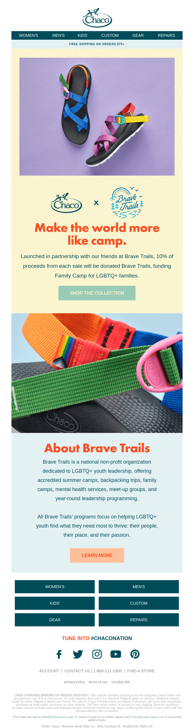 Make the world more like camp from Chaco Desktop Email