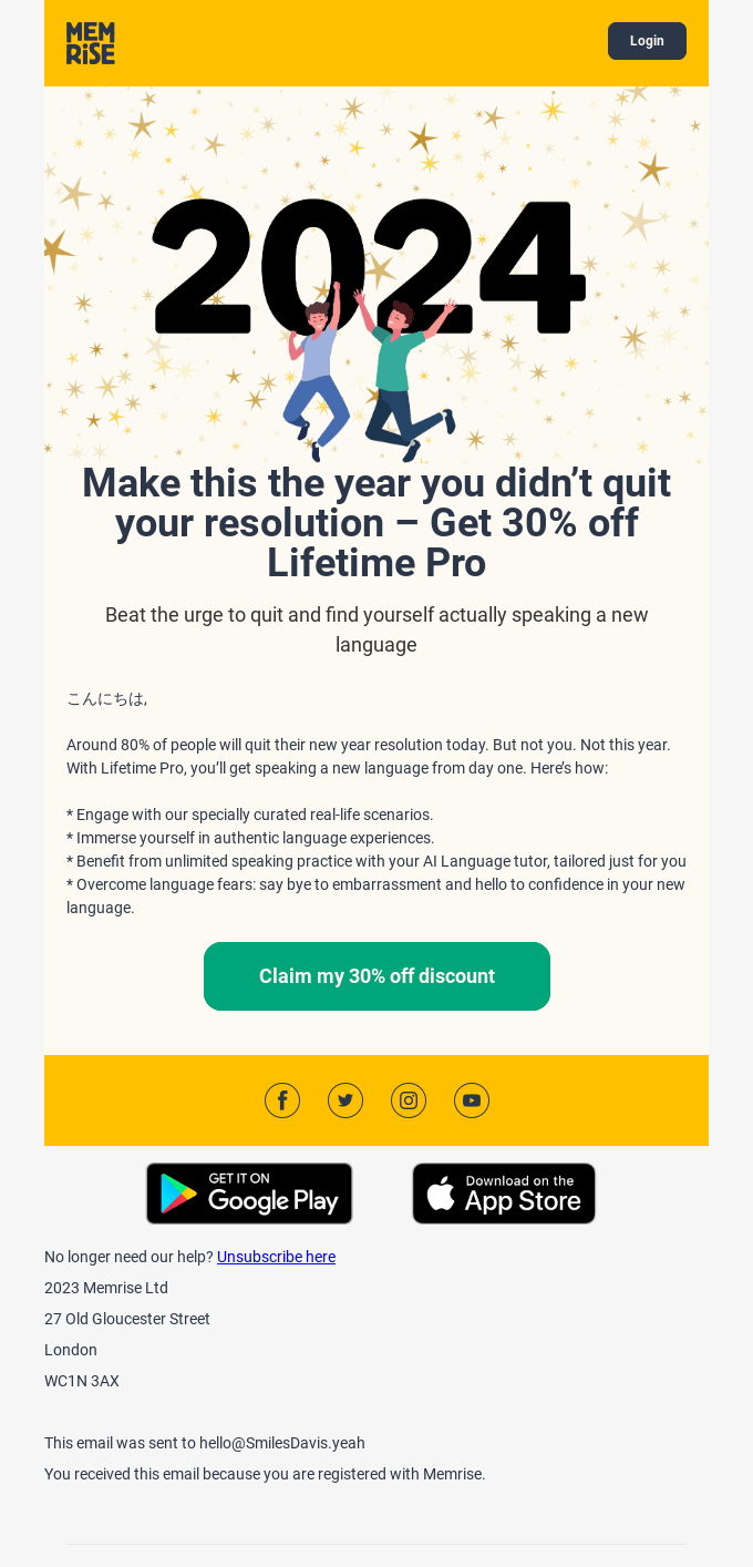 Make this the year you didn’t quit your resolution – Get 30% off Lifetime Pro