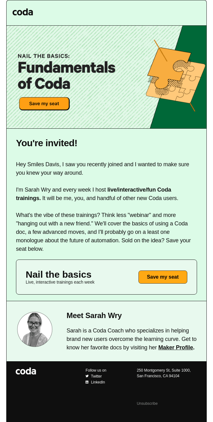 Smiles Davis! You're invited to nail the basics. 🔨