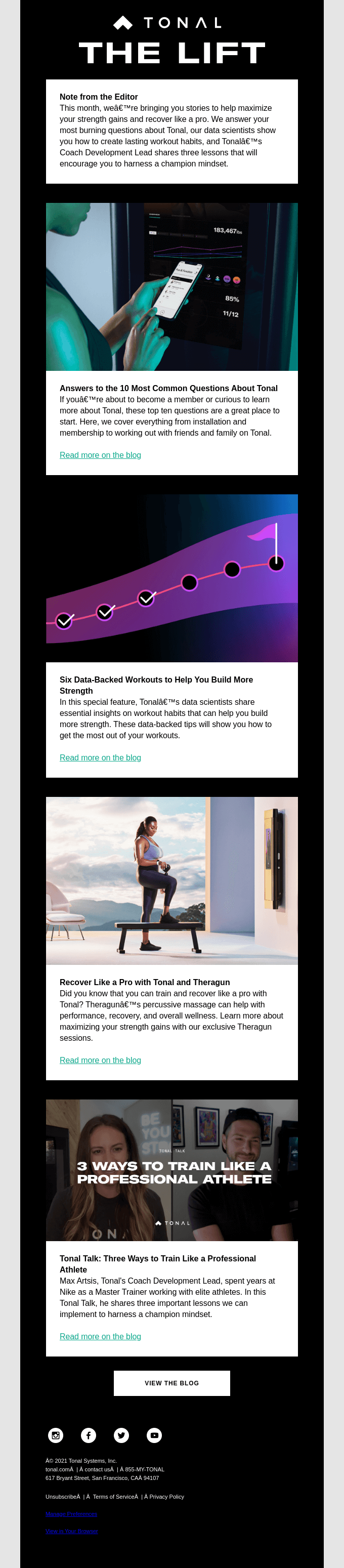 Maximizing your strength gains on Tonal — Info View | Really Good Emails