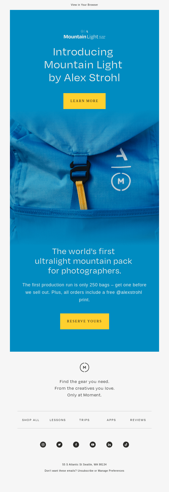 Meet the Lightest Outdoor Camera Bag