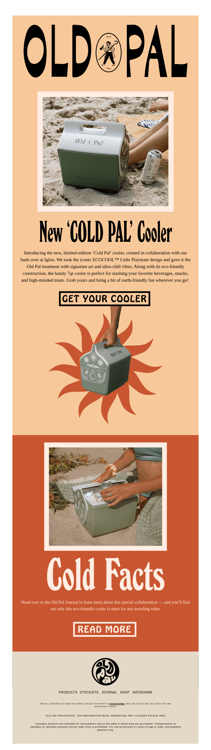 Meet the New COLD PAL Igloo Cooler from Old Pal Desktop Email View