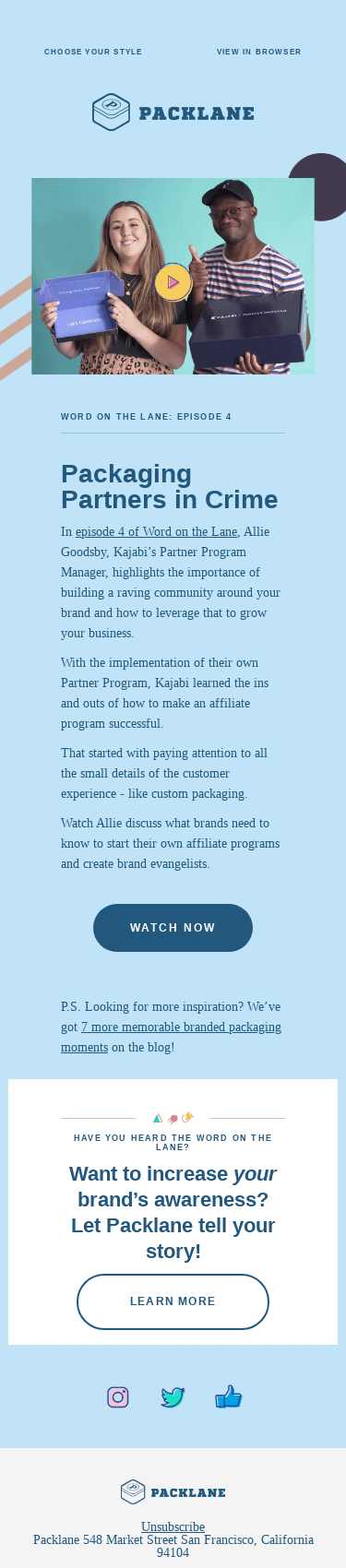 👯‍♀️ Kajabi’s partner program picked printed packaging