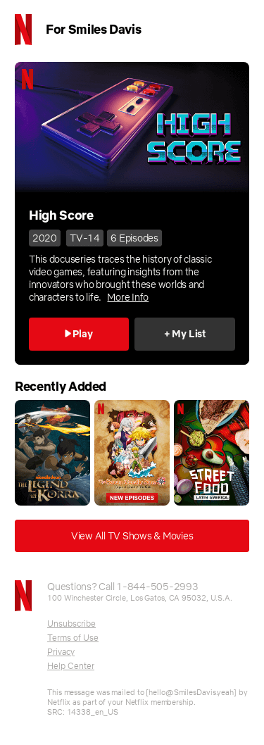 🔔 Reminder: High Score is now on Netflix