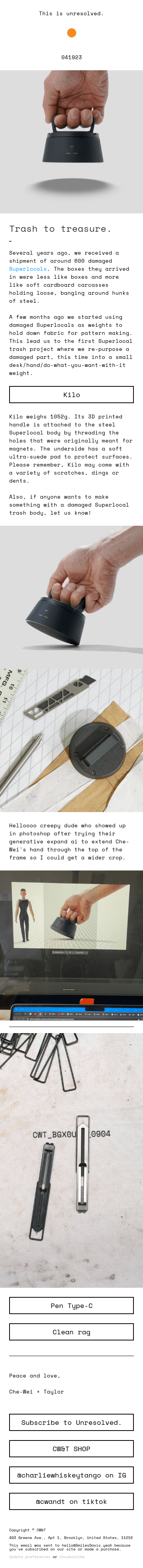 1 kilogram is trash treasure.