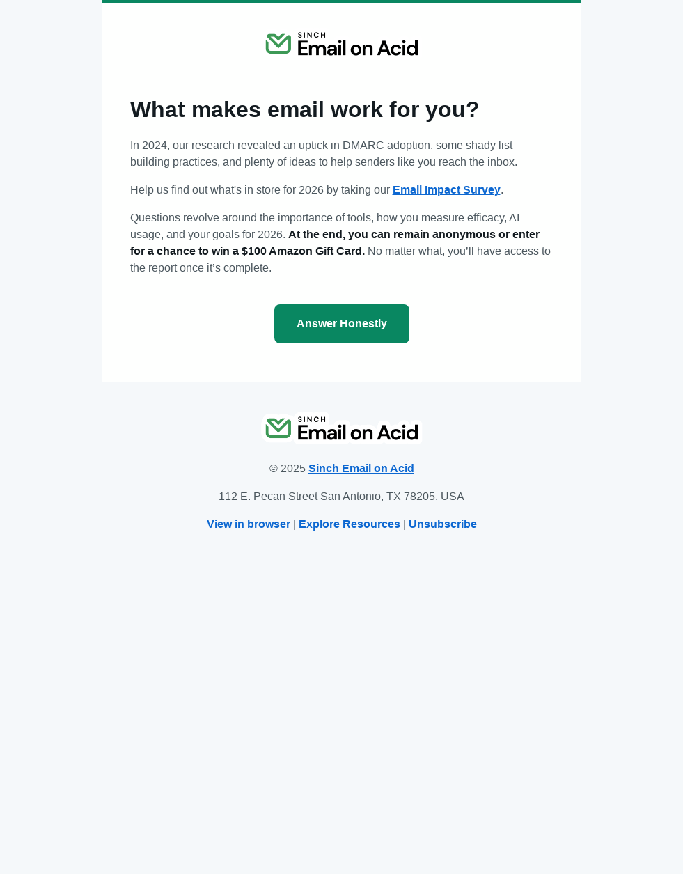 10 minutes for a chance to win a $100 gift card