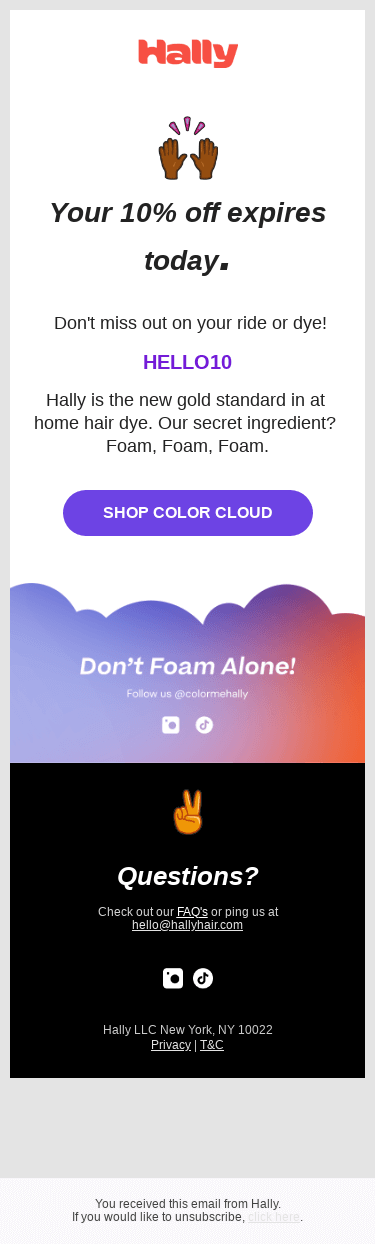 10% off code expires today!