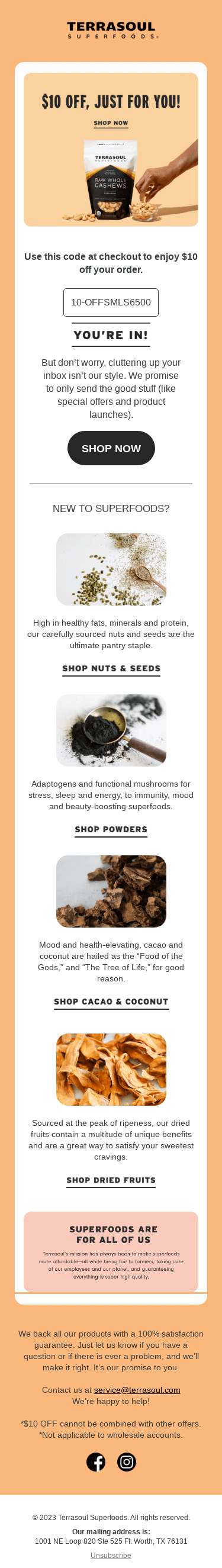 $10 off, just for you!