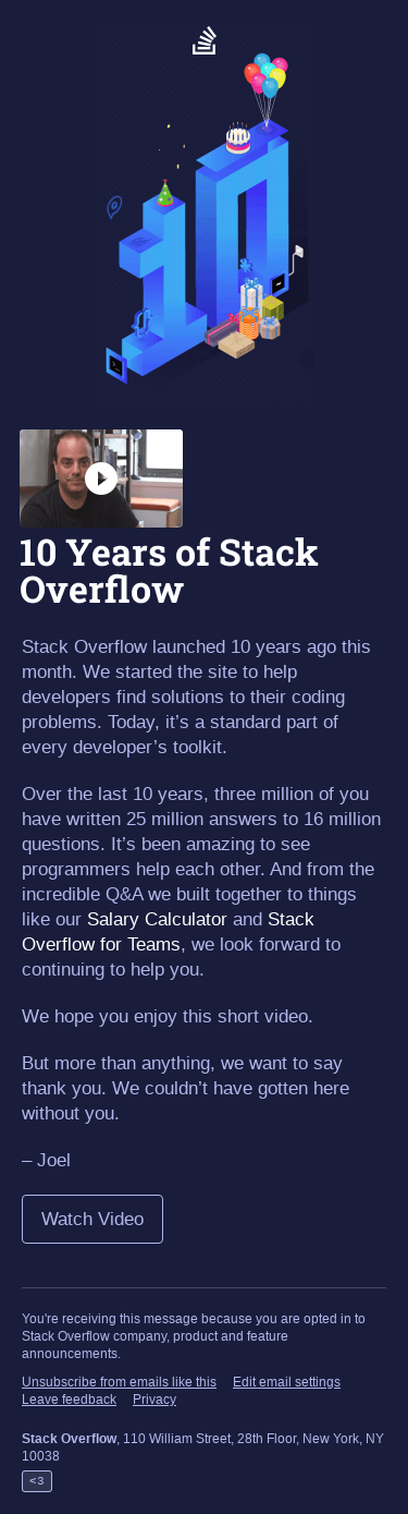 10 Years of Stack Overflow