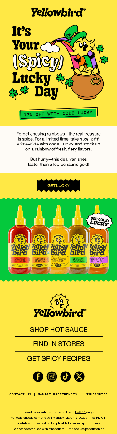 17% Off Your Next Bottle = Lucky You 🍀