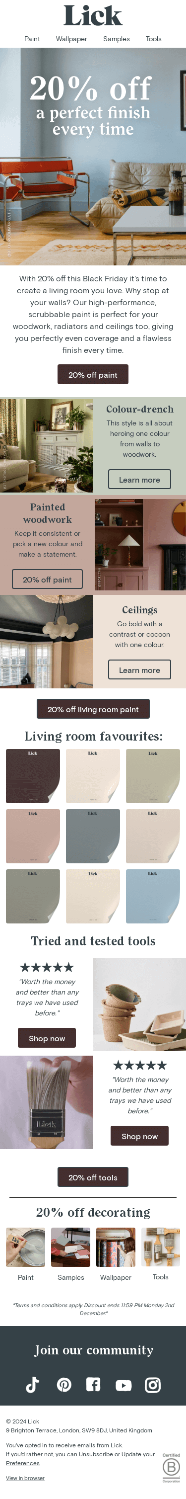 20% off a perfect finish every time