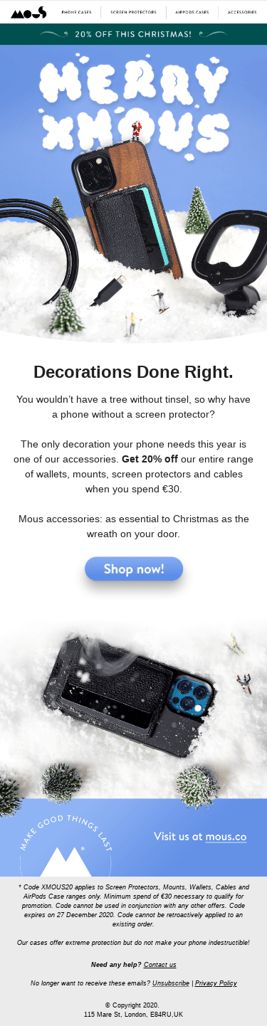 20% off accessories this festive period
