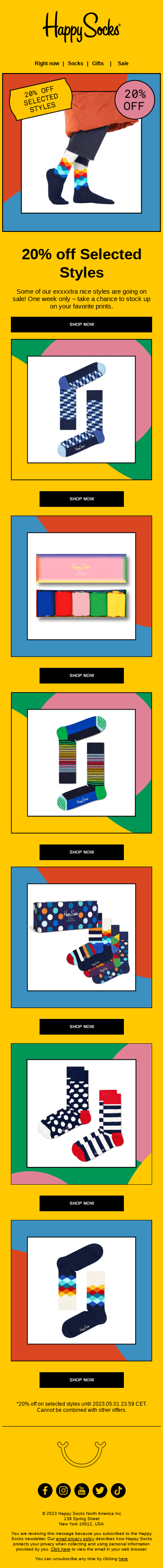 20% off selected styles!