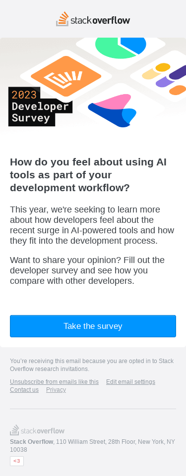 2023 Dev Survey: Are you using AI tools in your workflow?