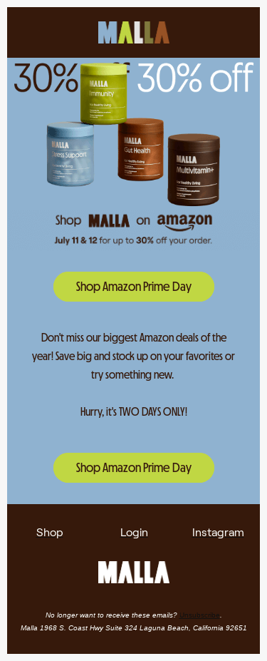30% off for Amazon Prime Day!