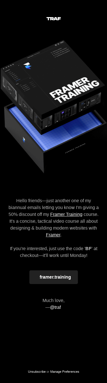 50% off Framer Training Course 📘