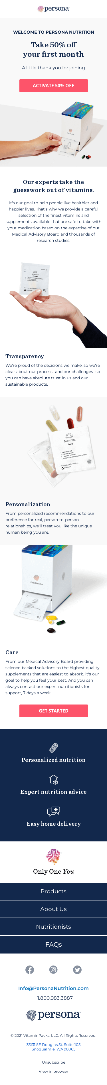 50% off welcome offer