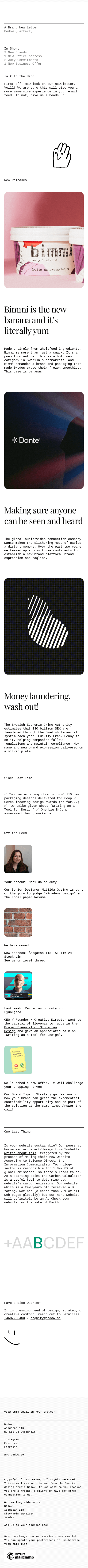 A Brand New Letter – Bedow Quarterly