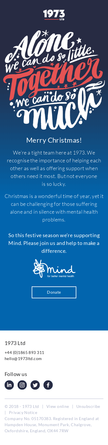 A Christmas message to bring us together…