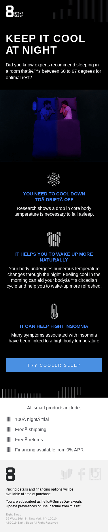 A cool tip for better sleep