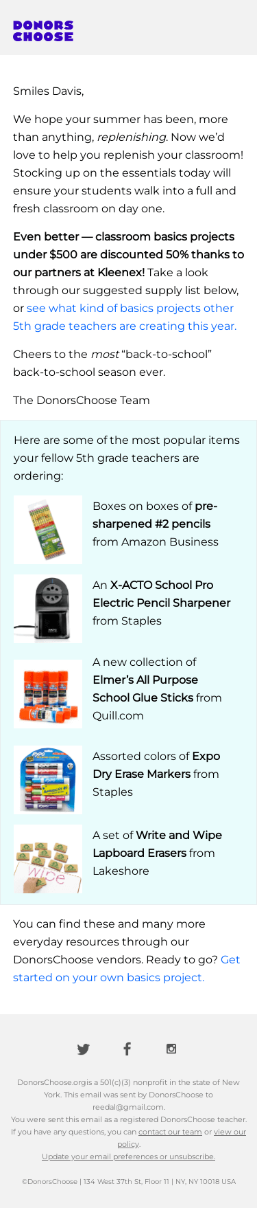 A match offer to restock your classroom essentials!