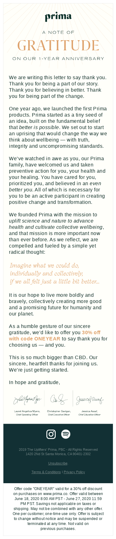 A message of gratitude from our Founders