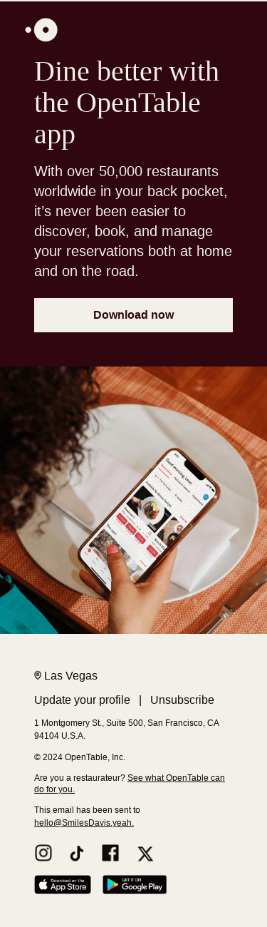 A portal to dining, in the palm of your hand