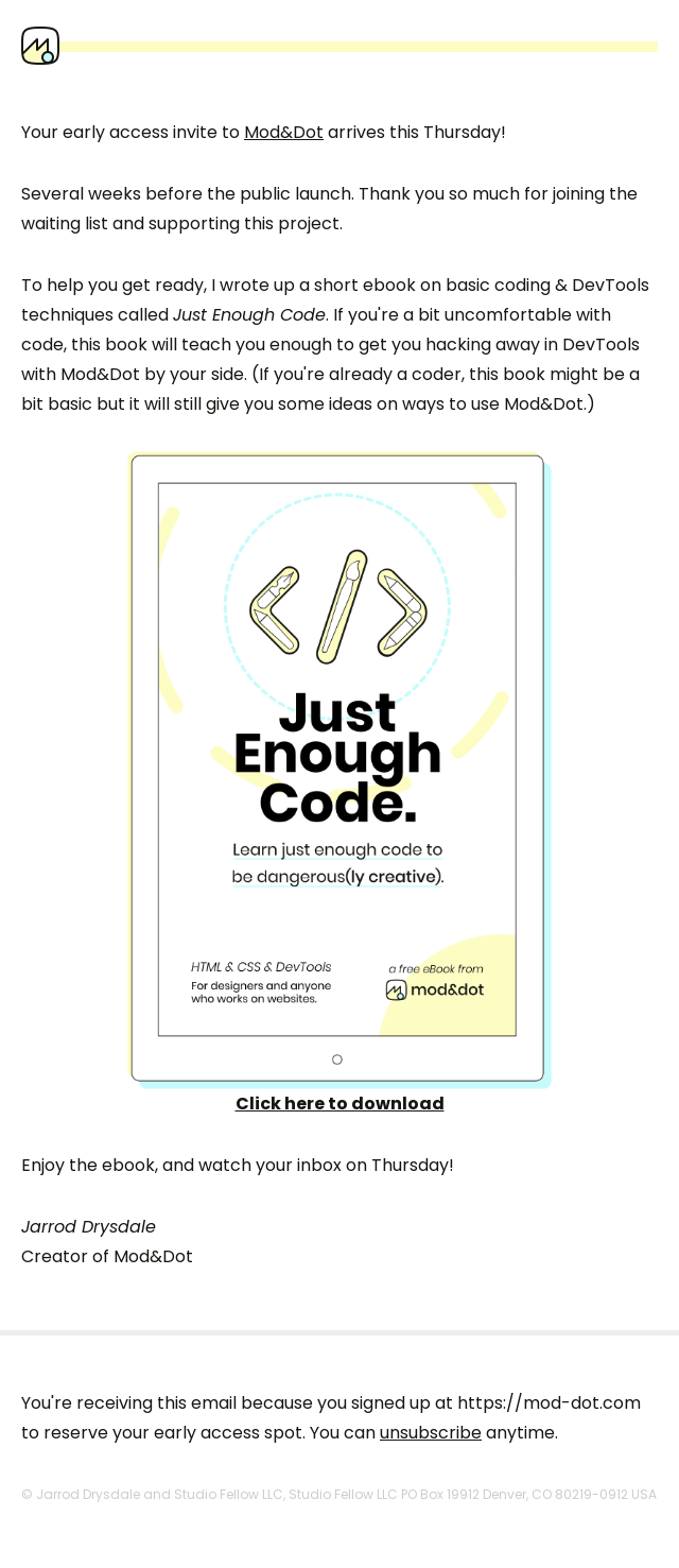 🎁 A small gift to get you ready for Mod&Dot