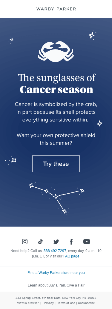 A zodiac sign ruled by the moon…