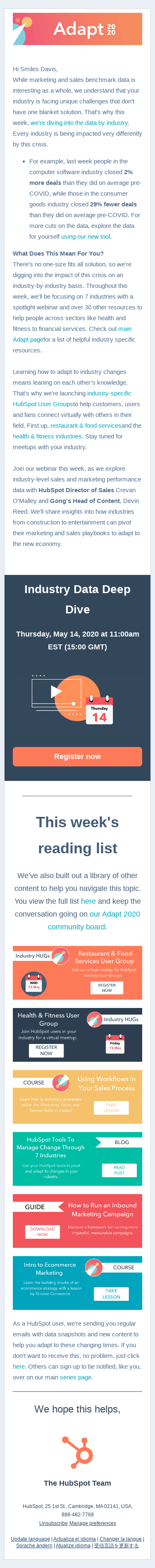 Adapt 2020: Industry Data Deep Dive