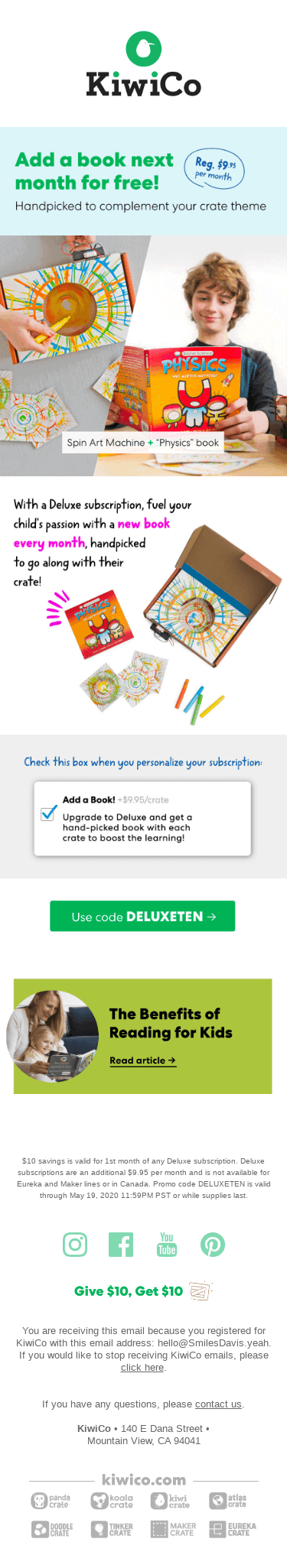 Add a book next month for FREE! Try a Deluxe subscription