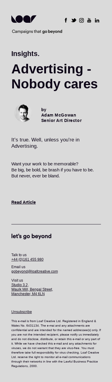 Advertising – nobody cares