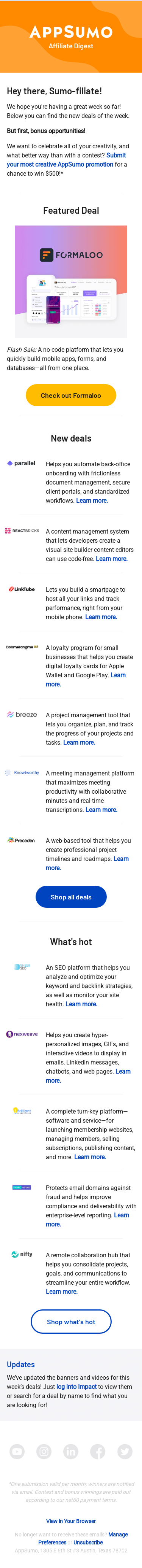 Affiliate Digest: Formaloo, Parallel, and more! 🚀