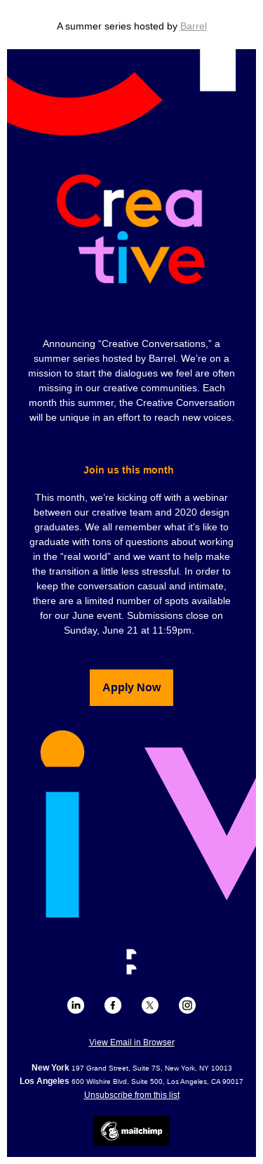 Announcing the Creative Conversations summer series 🌞