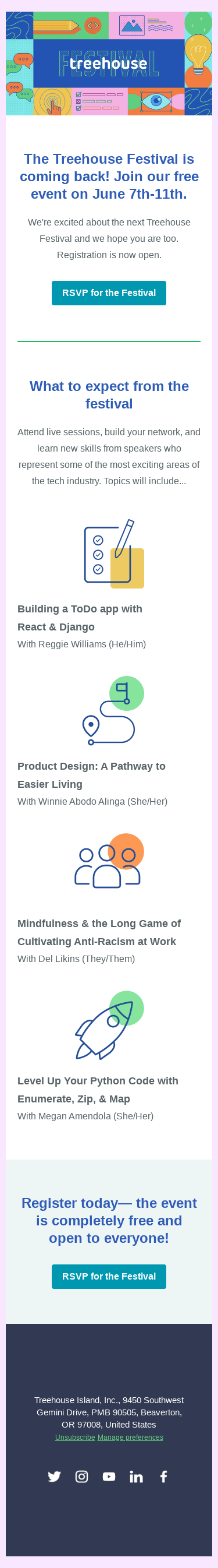 Announcing: Treehouse Festival, June. 7-11 🎉