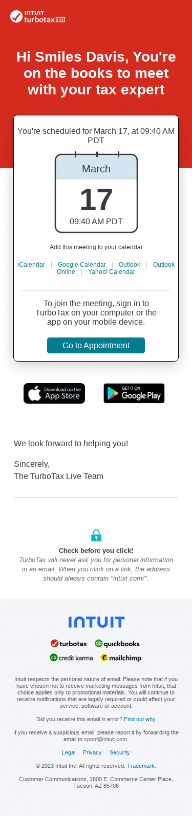 Appointment Confirmation