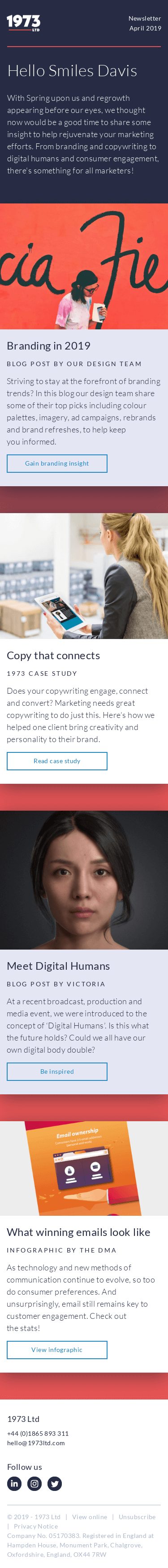 April Newsletter - Rejuvenating your marketing efforts